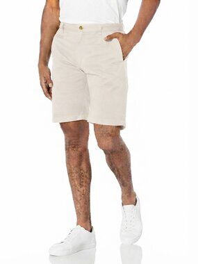 Louis Raphael Men's Slim Fit Flat Front Cotton Shorts in Stone 38 Waist – NWT